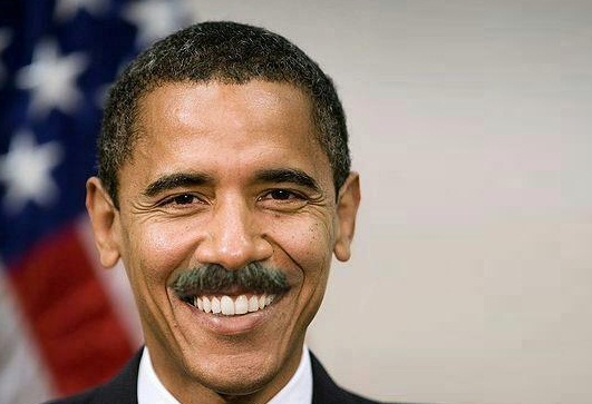 Obama laat zijn snor staan voor Movember