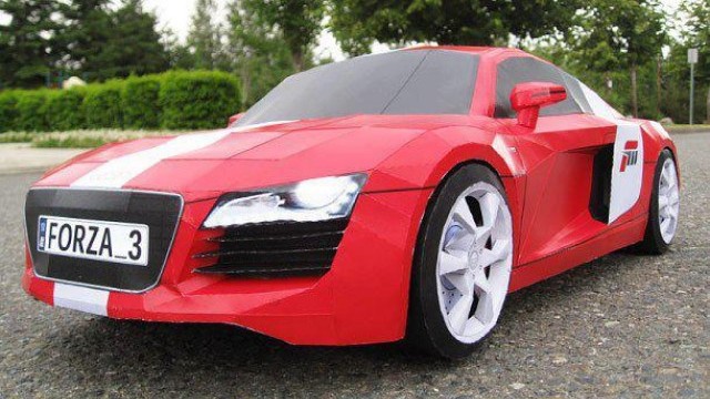 Audi R8 Forza 3 gemaakt van papier