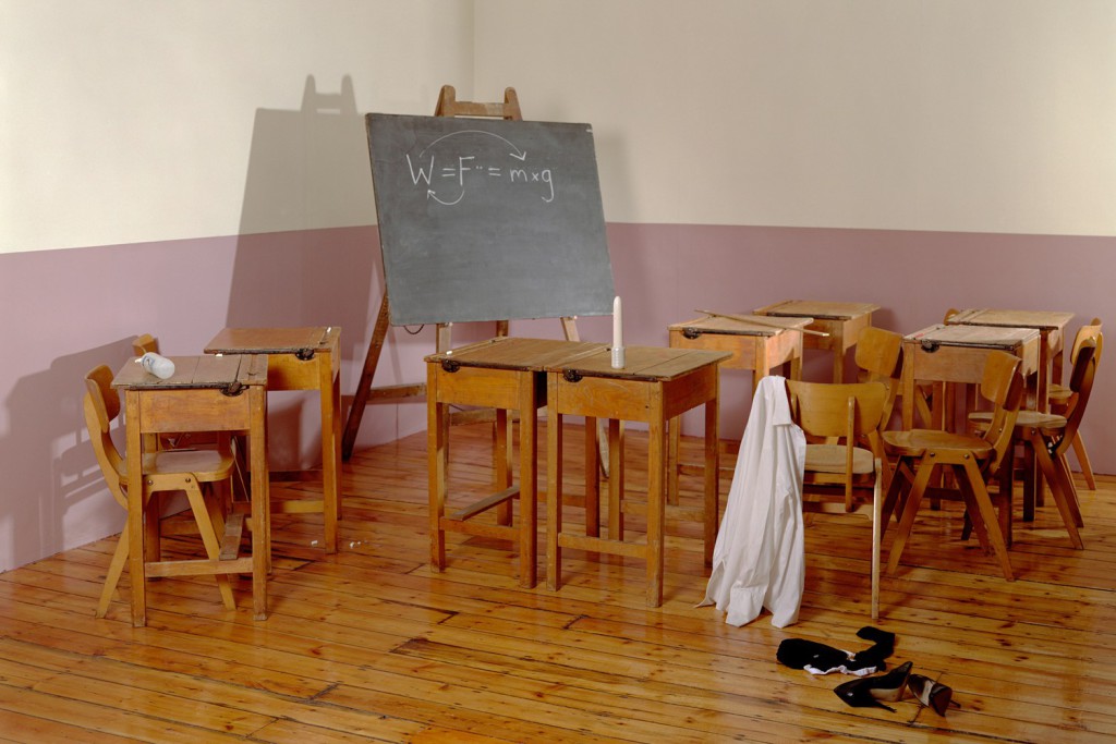 Empty porn sets, class room set