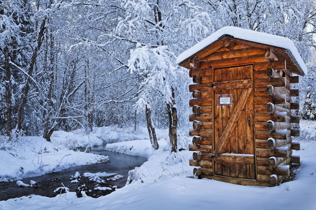 Hut in snow, Fairbanks, Alaska.